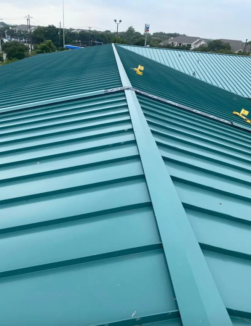 Green commercial metal roof ridge and valley for Metal Roof Repair in Maxatawny
